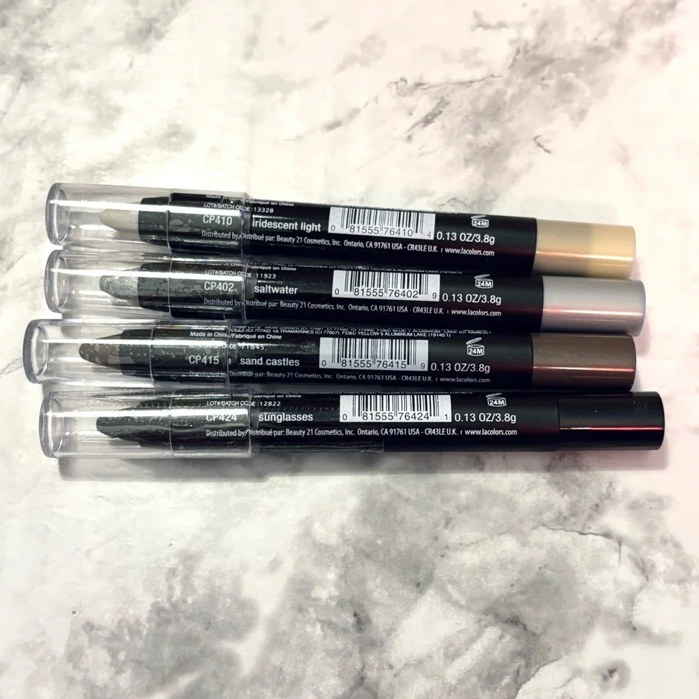 Lot of 6 New Unopened L.A. Colors Eye Makeup Eyeshadow and Eyeliner Pencils